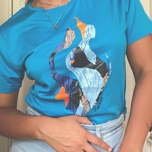 Hermès Graphics Silk and Cotton Crew T-Shirt. Sz XXL